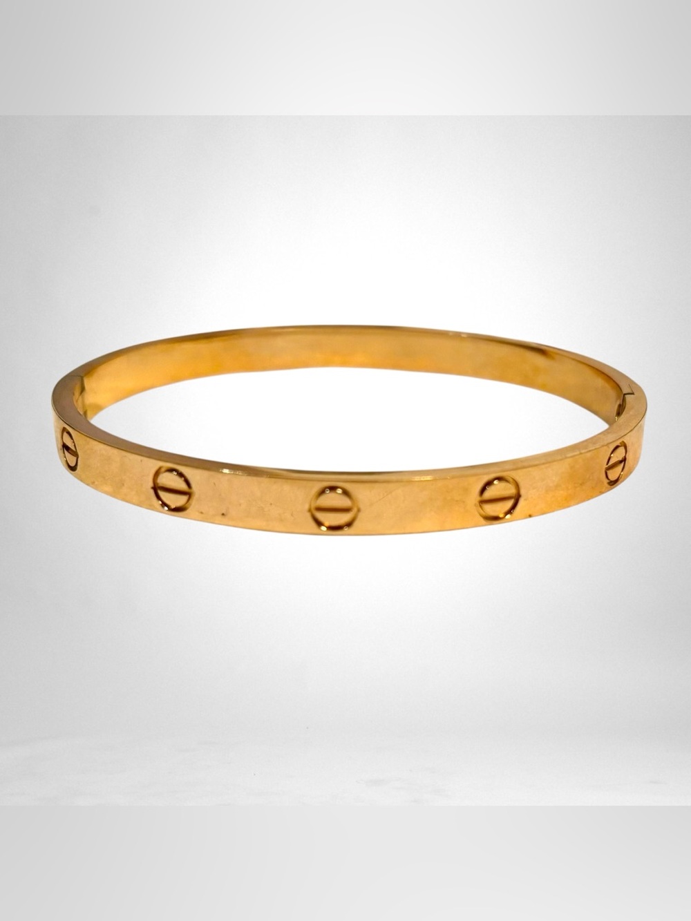 Stainless Steel Plated In Rose Gold Band Hinged Bracelet - Picture 2 of 5